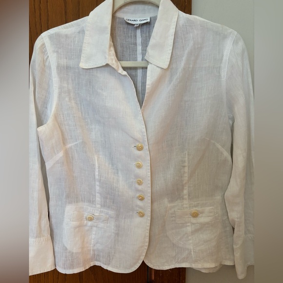 Gerard Darel White Linen Jacket Size 40 - Picture 1 of 5